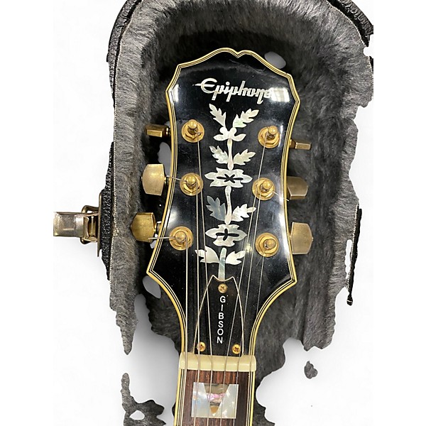 Vintage 1990s Epiphone Sheraton Natural Hollow Body Electric Guitar