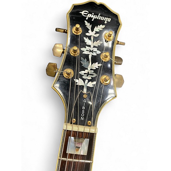 Vintage 1990s Epiphone Sheraton Natural Hollow Body Electric Guitar