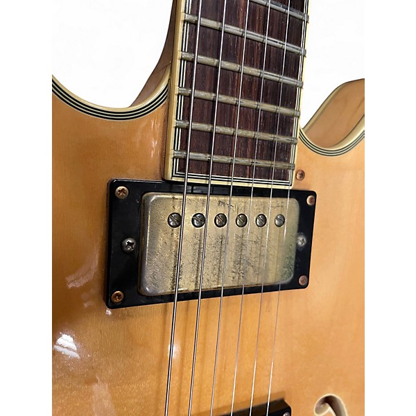 Vintage 1990s Epiphone Sheraton Natural Hollow Body Electric Guitar