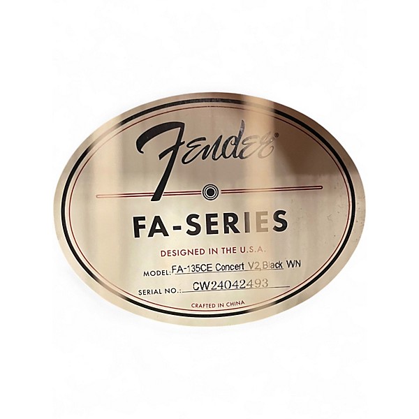 Used Fender FA135CE Concert BLACK Acoustic Electric Guitar