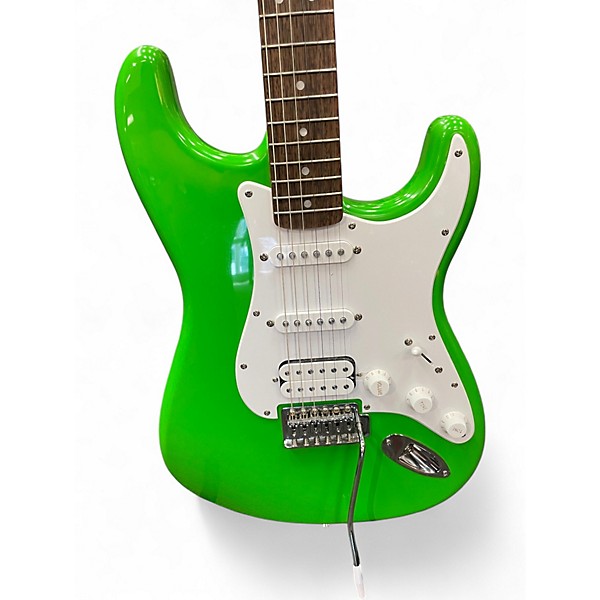 Used Squier Sonic Stratocaster HSS Laurel Fingerboard Lime Green Solid Body Electric Guitar