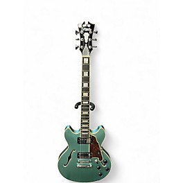 Used D'Angelico Premier Series DC Metallic Moon Green Hollow Body Electric Guitar