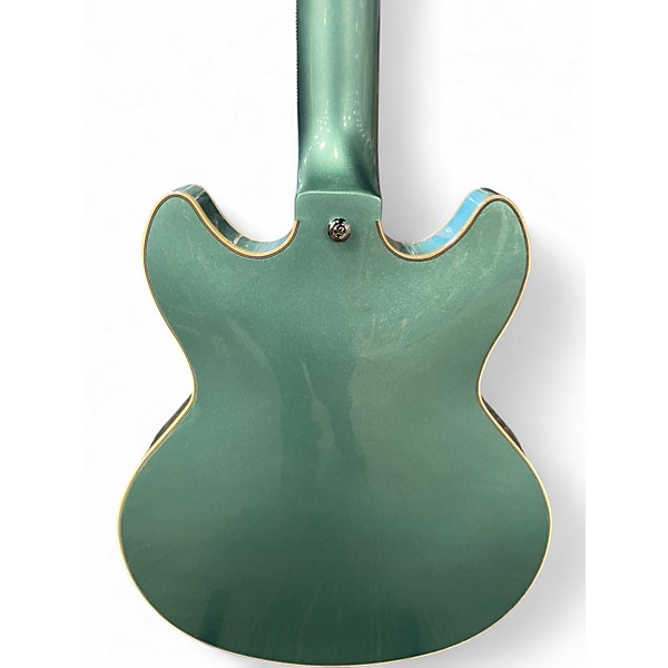 Used D'Angelico Premier Series DC Metallic Moon Green Hollow Body Electric Guitar