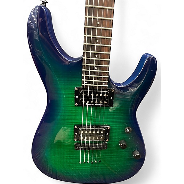 Used Schecter Guitar Research C-6 Elite Aquaburst Solid Body Electric Guitar