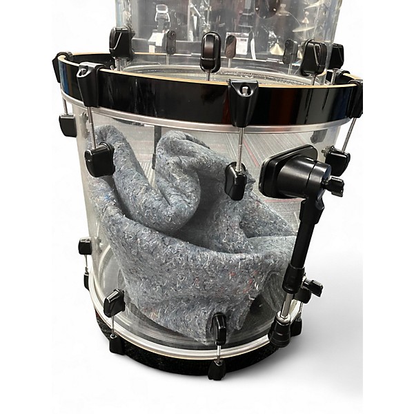 Used Crush Drums & Percussion 3 Piece Acrylic Clear Jazz Fusion Clear Drum Kit