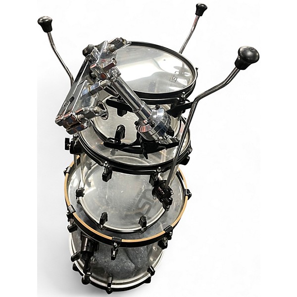 Used Crush Drums & Percussion 3 Piece Acrylic Clear Jazz Fusion Clear Drum Kit