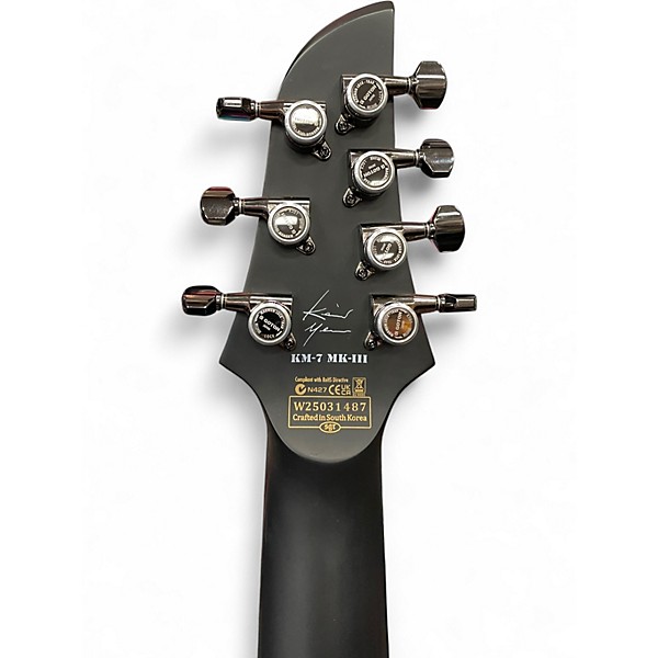 Used Schecter Guitar Research KM-7 MK-III EX BARITONE Satin Black Solid Body Electric Guitar