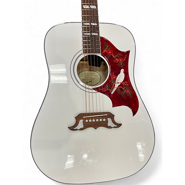 Used Epiphone Dove Ivory White Acoustic Guitar