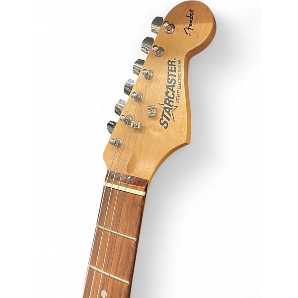 Used 2003 Starcaster by Fender Stratocaster Black Solid Body Electric Guitar