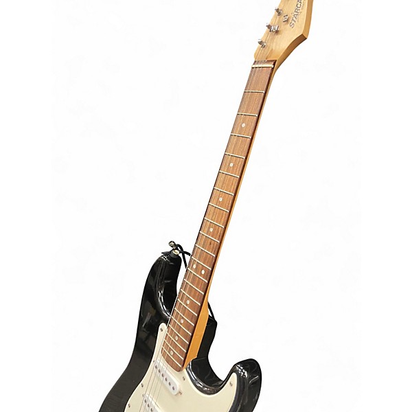 Used 2003 Starcaster by Fender Stratocaster Black Solid Body Electric Guitar