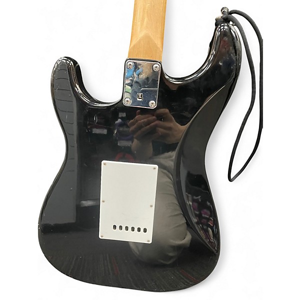 Used 2003 Starcaster by Fender Stratocaster Black Solid Body Electric Guitar