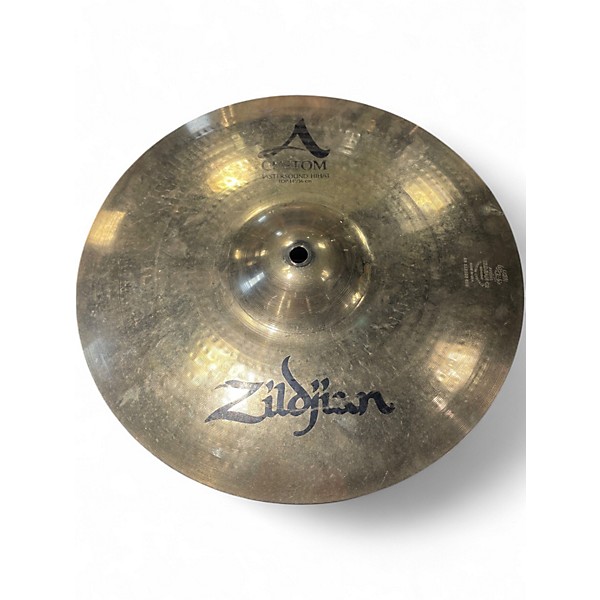 Used Zildjian 14in A Custom Mastersound Hi Hat Pair Cymbal