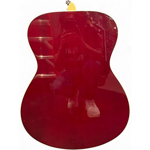 Used Yamaha FS-TA Crimson Red Trans Acoustic Electric Guitar