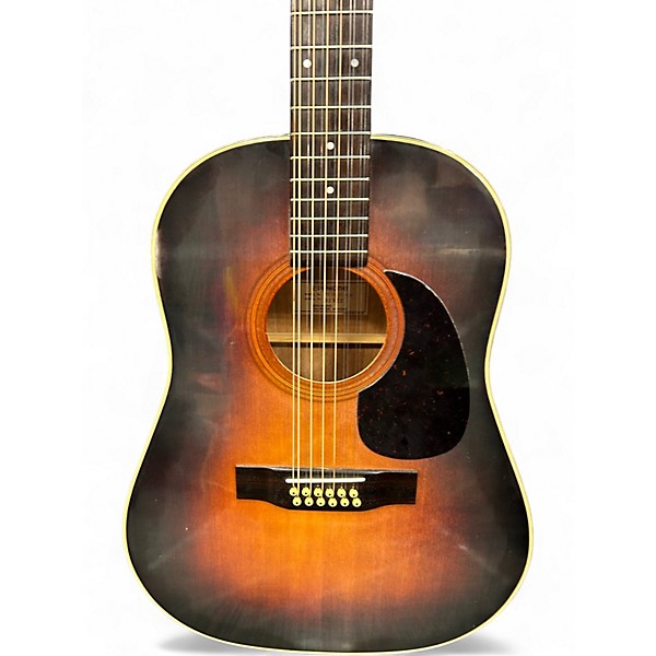 Vintage 1980s Epiphone PR 650 12 ASB 2 Color Sunburst 12 String Acoustic Guitar