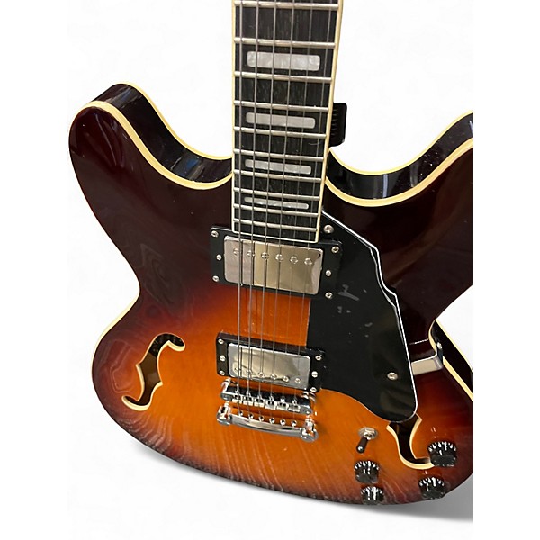 Used Grote SEMI HOLLOW DC Antique Burst Solid Body Electric Guitar