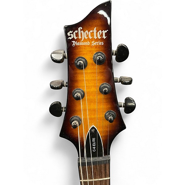 Used Schecter Guitar Research C-6 ELITE ORANGE BURST Solid Body Electric Guitar