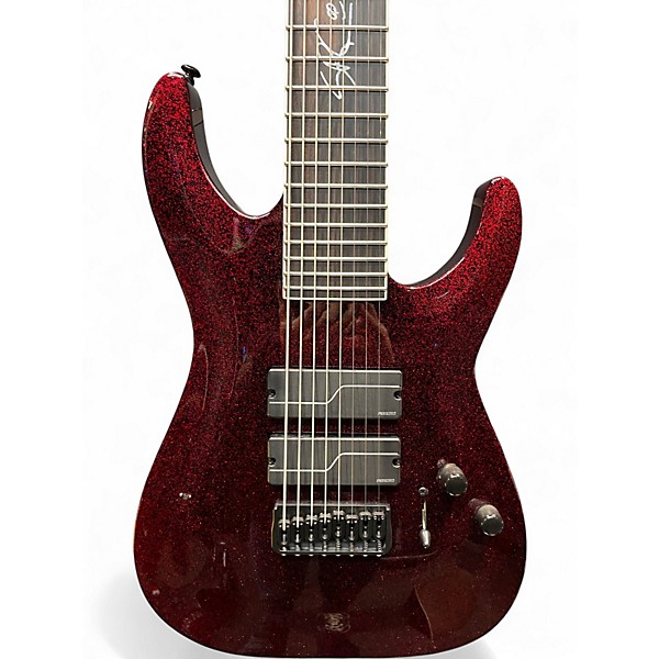Used ESP LTD SC608B Stephen Carpenter Signature Baritone Red Sparkle Solid Body Electric Guitar