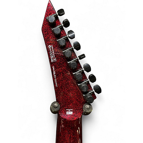 Used ESP LTD SC608B Stephen Carpenter Signature Baritone Red Sparkle Solid Body Electric Guitar