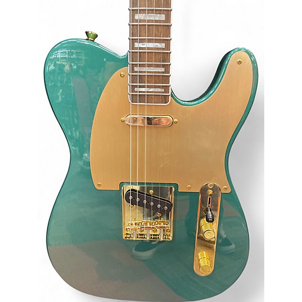 Used Squier 40th Anniversary Telecaster Gold Edition Sherwood Green Solid Body Electric Guitar