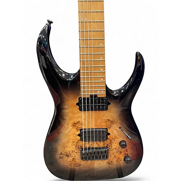 Used Jackson Pro Plus Series Signature Misha Mansoor Juggernaut HT7P Black Burst Burl Solid Body Electric Guitar