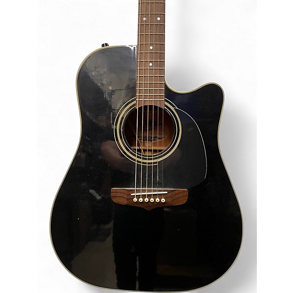 Used Fender LaBrea Dreadnought Black Acoustic Electric Guitar