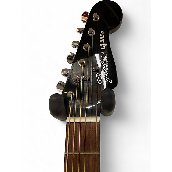 Used Fender LaBrea Dreadnought Black Acoustic Electric Guitar