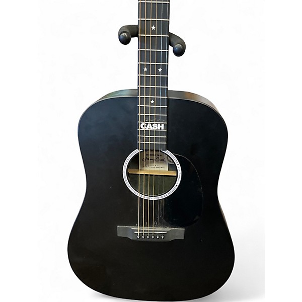 Used Martin DX Johnny Cash Black Acoustic Electric Guitar