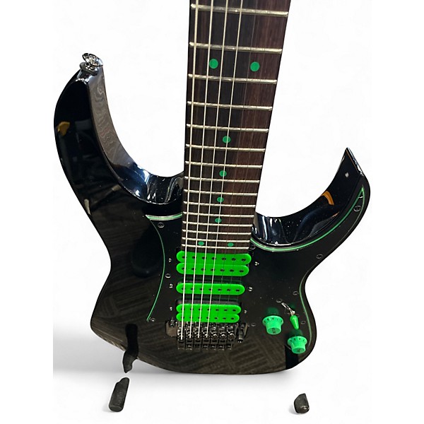 Used Ibanez UV70 Universe Steve Vai Signature 7 String Black Solid Body Electric Guitar