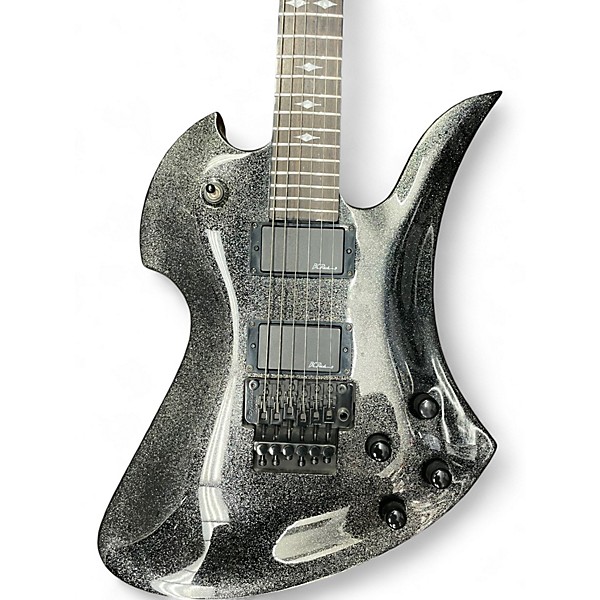 Used B.C. Rich PXMG Pro X Mockingbird Floyd Rose Black Sparkle Glitter Metal Flake Solid Body Electric Guitar