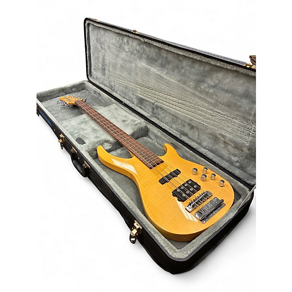 Used Rogue LX408 Yellow Electric Bass Guitar