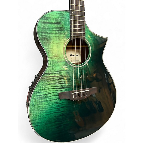 Used Ibanez AEWC32FM-GSF Emerald Green Acoustic Electric Guitar