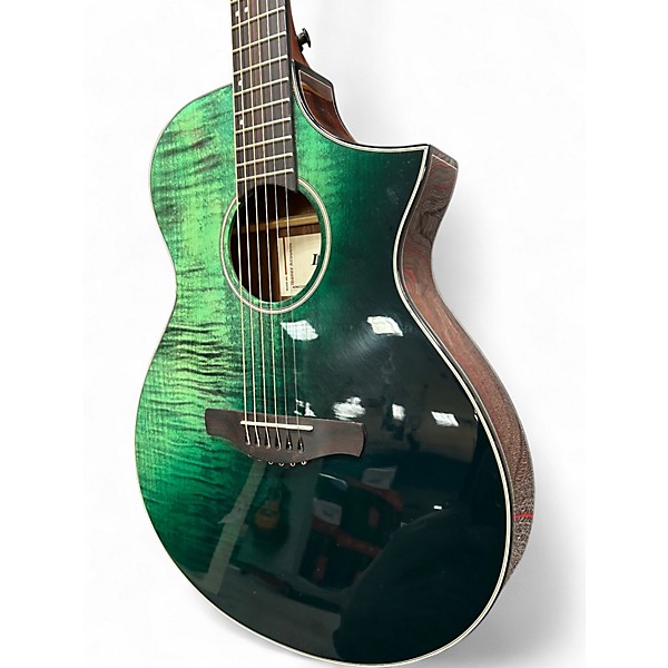 Used Ibanez AEWC32FM-GSF Emerald Green Acoustic Electric Guitar