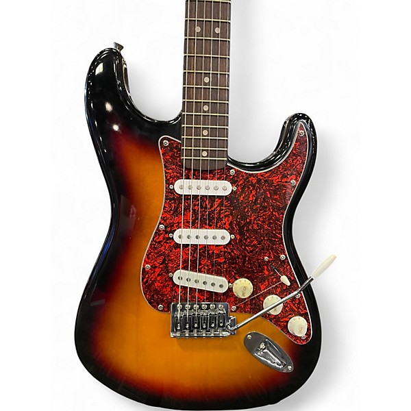 Used Squier Standard Stratocaster 3 Tone Sunburst Solid Body Electric Guitar