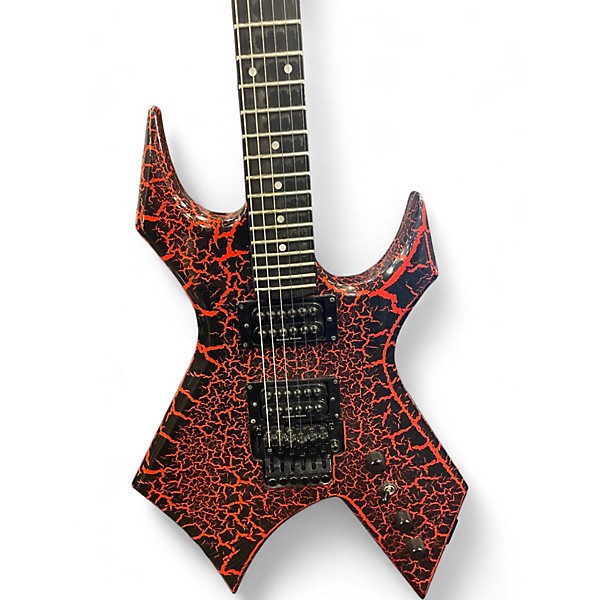 Used B.C. Rich "Eddie's" Inspired NJ Series Warlock Red Crackle Solid Body Electric Guitar