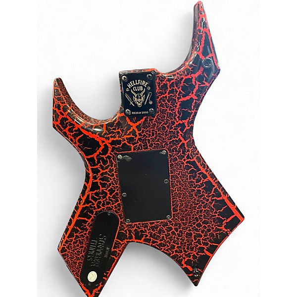 Used B.C. Rich "Eddie's" Inspired NJ Series Warlock Red Crackle Solid Body Electric Guitar