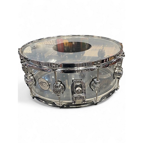 Used DW 6X14 Design Series Acrylic Snare Clear Drum