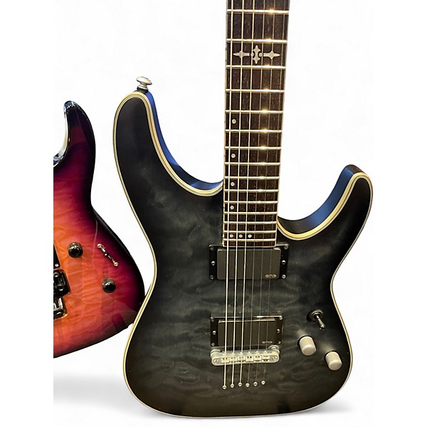 Used Schecter Guitar Research C-1 PLATINUM TRANSPARENT BLACK Solid Body Electric Guitar