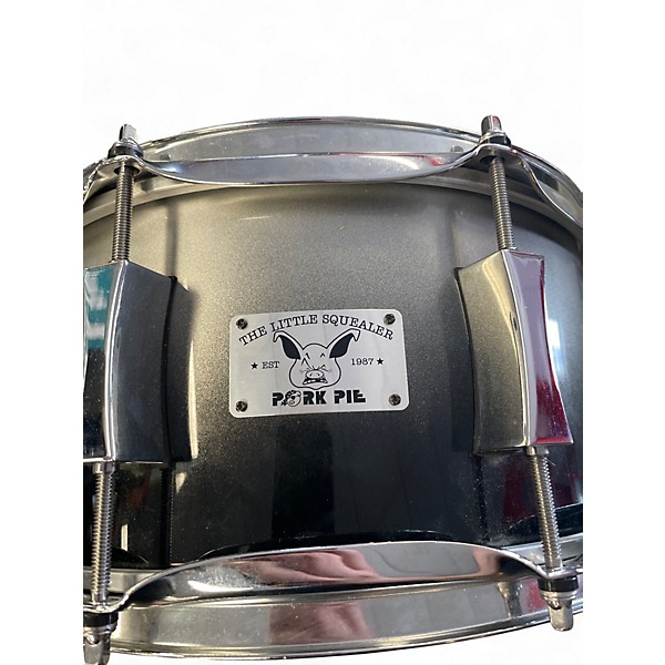 Used Pork Pie 12X6 Little Squealer Snare smokey silver Drum