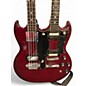 Used Antoria Double Neck Red Solid Body Electric Guitar
