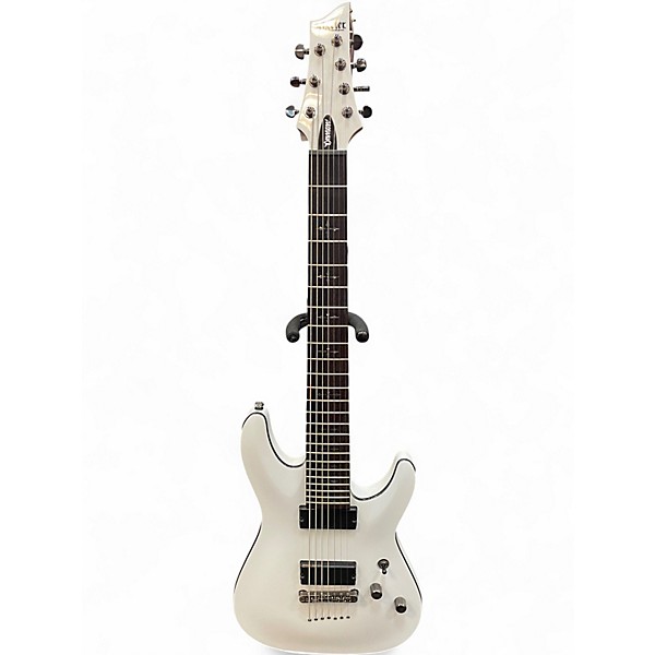 Used Schecter Guitar Research Demon 7 String WHITE Solid Body Electric Guitar