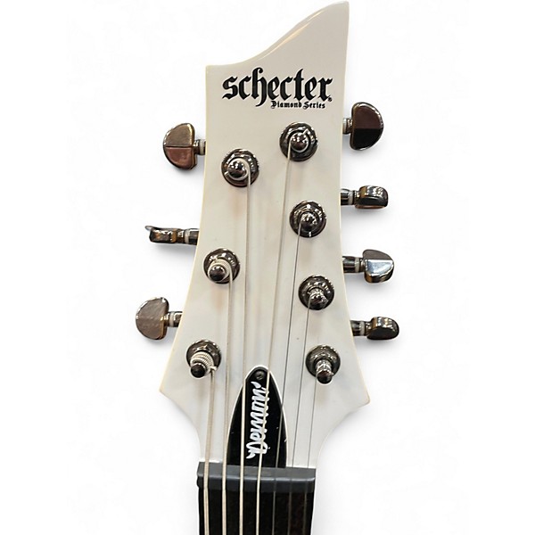 Used Schecter Guitar Research Demon 7 String WHITE Solid Body Electric Guitar