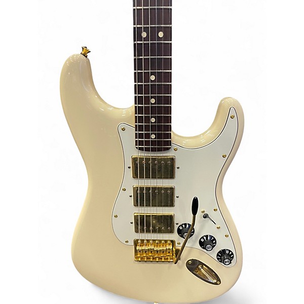 Used Fender Limited Edition Mahogany Blacktop Stratocaster HHH Olympic White Solid Body Electric Guitar
