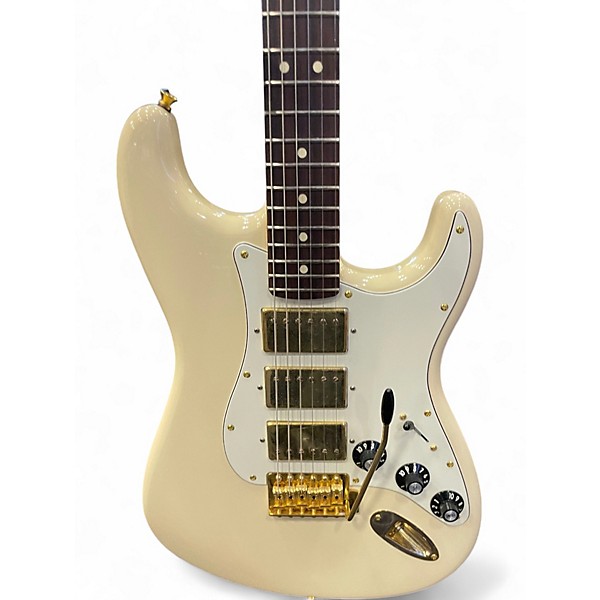 Used Fender Limited Edition Mahogany Blacktop Stratocaster HHH Olympic White Solid Body Electric Guitar