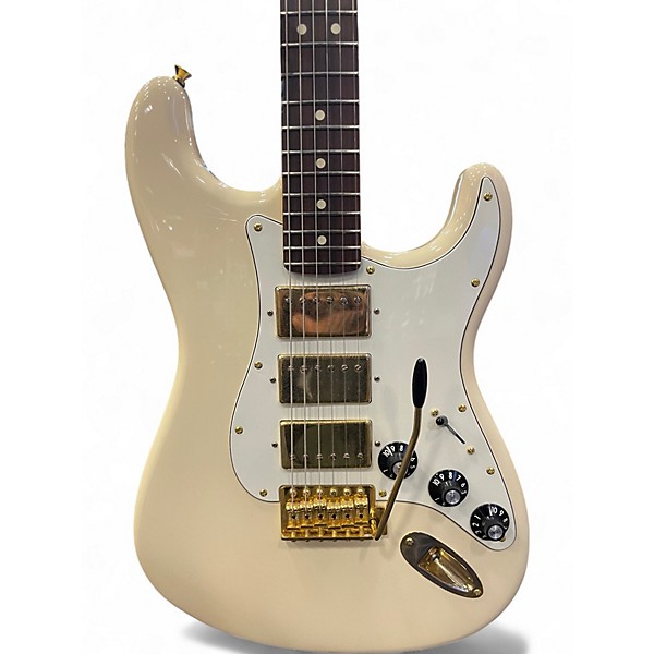 Used Fender Limited Edition Mahogany Blacktop Stratocaster HHH Olympic White Solid Body Electric Guitar