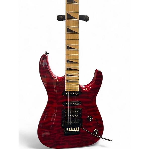 Used Jackson JS34Q Dinky DKAM Transparent Red Solid Body Electric Guitar
