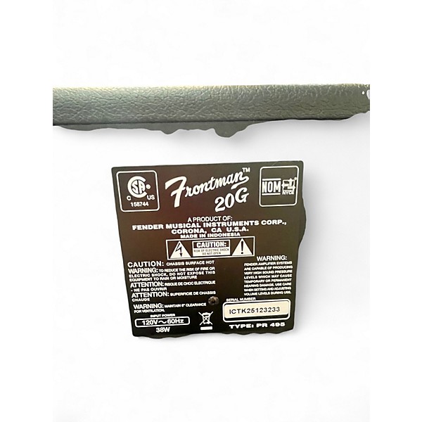 Used Fender Frontman 20G Guitar Combo Amp