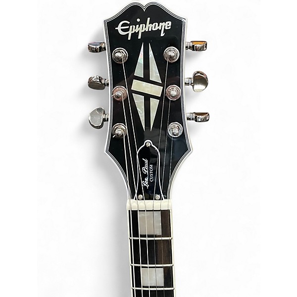 Used Epiphone Les Paul Custom Silverburst Solid Body Electric Guitar