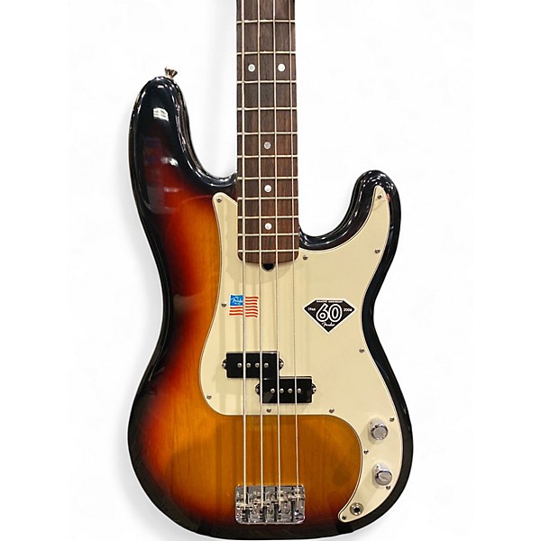 Used Fender 60TH ANNIVERSARY AMERICAN PRECISION BASS 3 Tone Sunburst Electric Bass Guitar