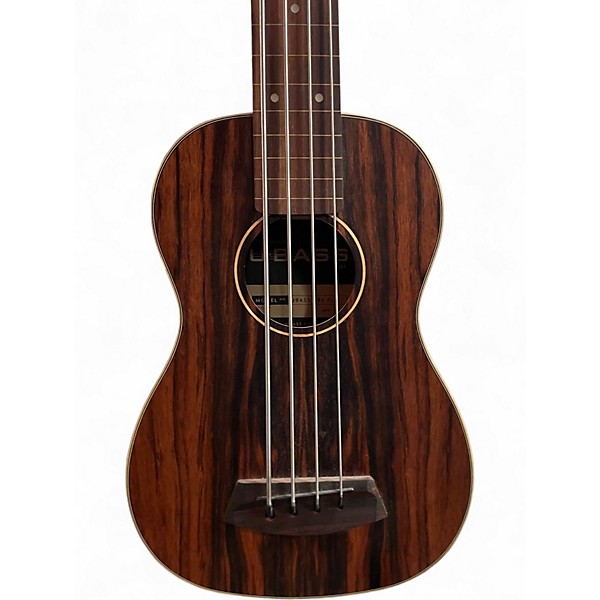 Used Kala U-Bass Striped Ebony Fretless UBASS-EBY-FL Natural Acoustic Bass Guitar