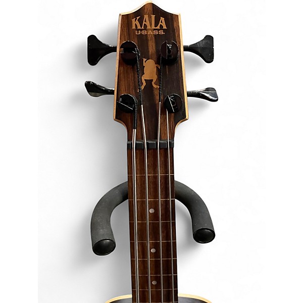 Used Kala U-Bass Striped Ebony Fretless UBASS-EBY-FL Natural Acoustic Bass Guitar
